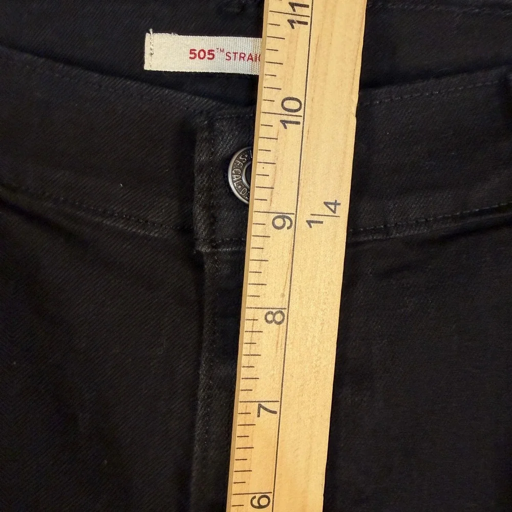 Levis 505 Straight Leg Jeans Mens 30x30 Black Denim Pants 15505-0120